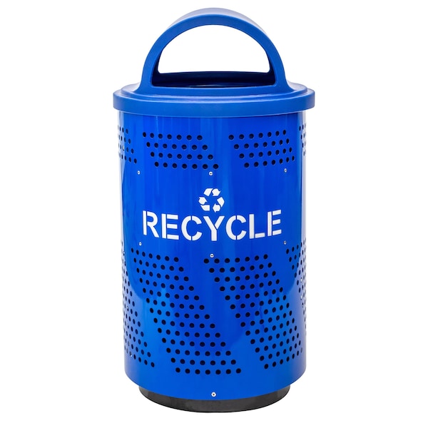 Ex-Cell Kaiser Arena-Perforated Outdoor 51-Gal. Recycling Receptacle, Blue Gloss ARENA-X51 R RBL - main